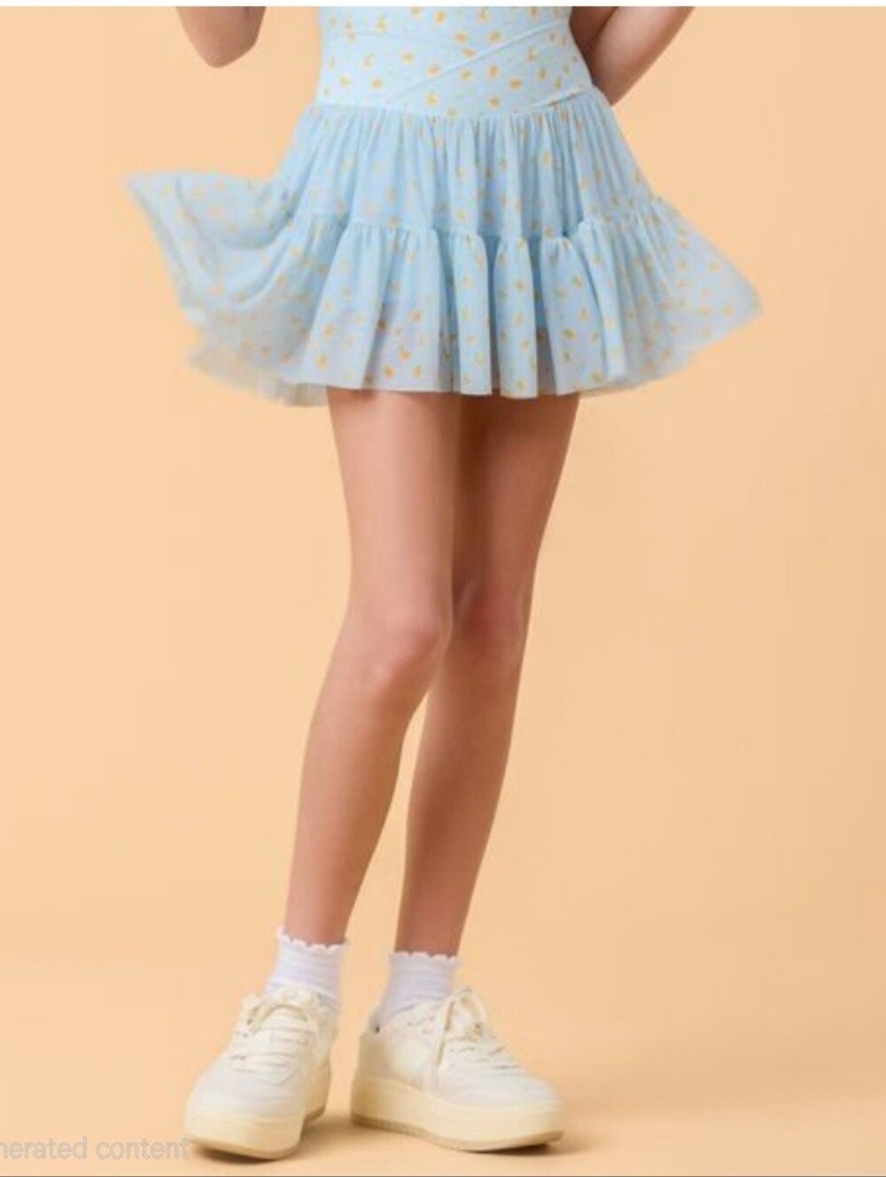 Blogilates Girls' Mommy & Me Ballerina Skort Blue Citrus Print